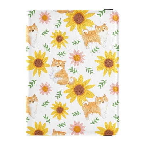 Custodia per passaporto per donne e uomini per da viaggio con blocco RFID girasoli bianco Taglia unica Casual
