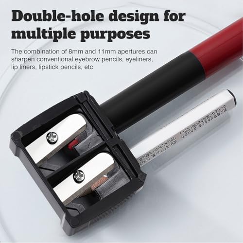 Spitzer mit Dose,Klein Spitzer dicke und dünne Stifte,Dosenanspitzer für dicke und dünne Stifte,Anspitzer dicke und dünne Stifte für Kosmetikstifte,Doppelspitzer mit Behälter,Makeup Pencil Sharpener