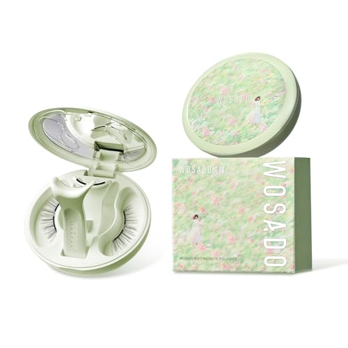 WOSADO Monets Flower Garden [Silky Black II] Soft Magnetic Eyelashes Kit with Applicator Reusable Glue-free Wispy Magnetic Lashes Cruelty-free False Lashes Waterproof Lightweight