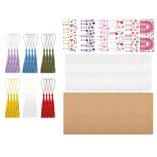 FenKehb 樹脂ブックマークホルダークラフトスリーブディスプレイカード DIYブックマーク包装用資材 DIYアクリルブックマークセットC