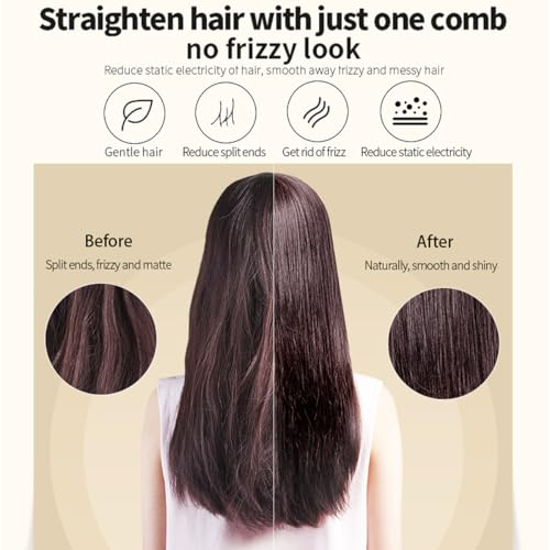 Herb Life HAIR STRAIGHTENER STYLING COMB Hair Straightener Brush Fast Heating, Straightening Brush 3-Speed Temperature Adjustment, Hair Straightener Reduces Frizz Hot-Air Brushes thumb #2