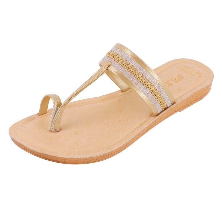 FLITE Women's Slippers/Sandals/Fashion Sandals/PU Slippers (GOLD, 3)-image-28