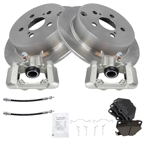 Image of TRQ Rear Brake Pad & Rotor Kit Ceramic Compatible with 2003-2006 Pontiac Vibe Toyota Matrix
