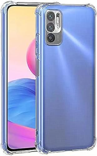 Image of BOXXO Flexible Back Cover for Mi Redmi Note 10T 5G | Back Cover Transparent Clear Shockproof Case Four Corner Protection | Slim Protective Mobile Phone Cover for Mi Redmi Note 10T 5G