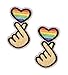 Produktbild Bügelbild mit Herzmotiv, koreanischer Kpop LGBTQ Pride Love Wins Regenbogenfarben, 2 Stück