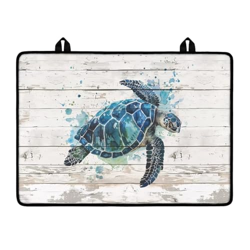Image of Poceacles Stove Cover Electric Stove Top Protector Heat Resistant Non-slip Stovetop Cover Prevent Scratching Cooktop Mat for Kitchen Counter Top Decor, Sea Turtle Wood Grain