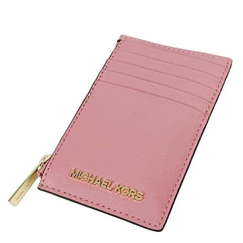 Michael Kors Jet Set Travel Medium Top Zip Card Case Wallet Coin Pouch Rose Pink #TOP2