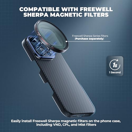 FREEWELL Etui Pro Filmmaker dla iPhone'a 16 Pro Max - obiektyw 17mm i mocowanie filtra magnetyczne, kolor czarny'