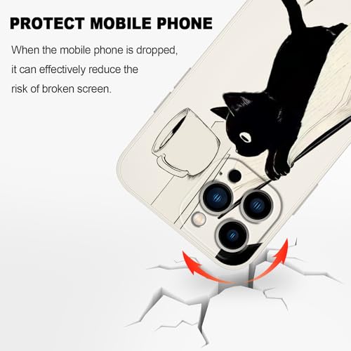 Coque iPhone 13 Pro fine silicone liquide évite les bris d'écran chat - 5