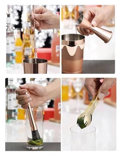 Set de coctelera y kit de bartender acero inoxidable negro miniatura 5