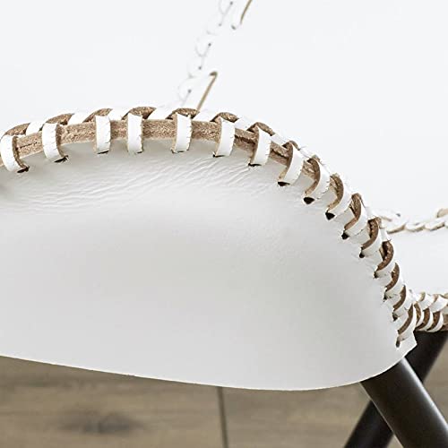 Aol Leather Butterfly Chair Vintage Leather Lounge Relax Arm Chair Handmade Genuine Leather Butterfly Chair White Leather Cover (With Fold-Able Stand) 103X84X70 Cm #TOP5