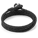 Local League SURF Patrol Australia Mens Leather Bracelet - Fully Adjustable - Black Multilayer...