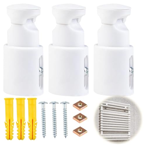 Hugwish Lot de 3 Support radiateur Mur, Support Fixation seche Serviette, Matériau ABS, Distance réglable 75-95mm, Capacité 90 kg, Support Mural radiateur...
