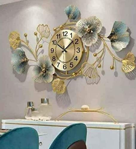 Image of RHD Metal Abstract Floral Art /Wall Art /Wall Decore /Iron Wall Hanging /Wall Sculpture (LUXAR HORIZONTAL TIME) living room, size (36 * 2 * 16) inches