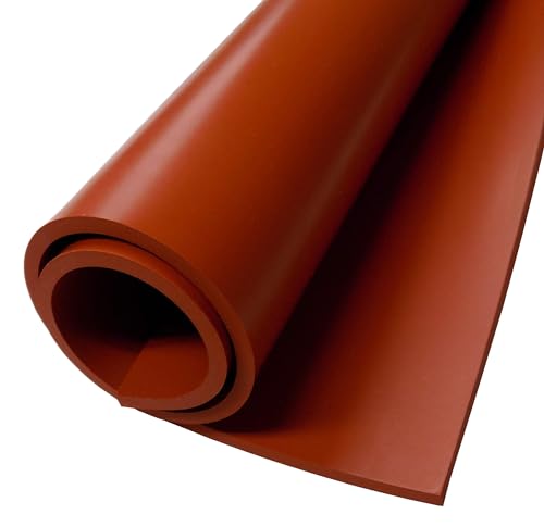 Exactly Rubber Red Commercial Grade Silicone Sheet - 1/8 x 18&rdquo; x 36&rdquo; 60A Durometer, Made in The USA
