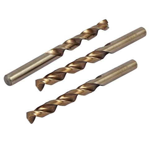 Aexit 10.5mm Dia Tool Holder HSS M35 Straight Drill Hole Twist Drill Bits Drilling Tool Champagne 3pcs Model:98as374qo92