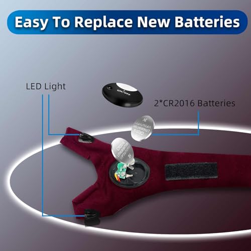 Image of MOIPEJO LED Flashlight Gloves, Gifts for Men Dad Him Boyfriend Husband, Cool Gadget Hands-Free Finger Lights for Camping Fishing Repairing, Fathers Day Christmas Birthday Gift-Wine Red