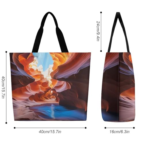 Women's Multi-Functional Shopping Bag，Antelope Canyon Printing Messenger Bag Shoulder Bag for Travel, Work, Shopping & Parties with Inner Pocket, Grocery Bag Lightweight & Water-Resistant2