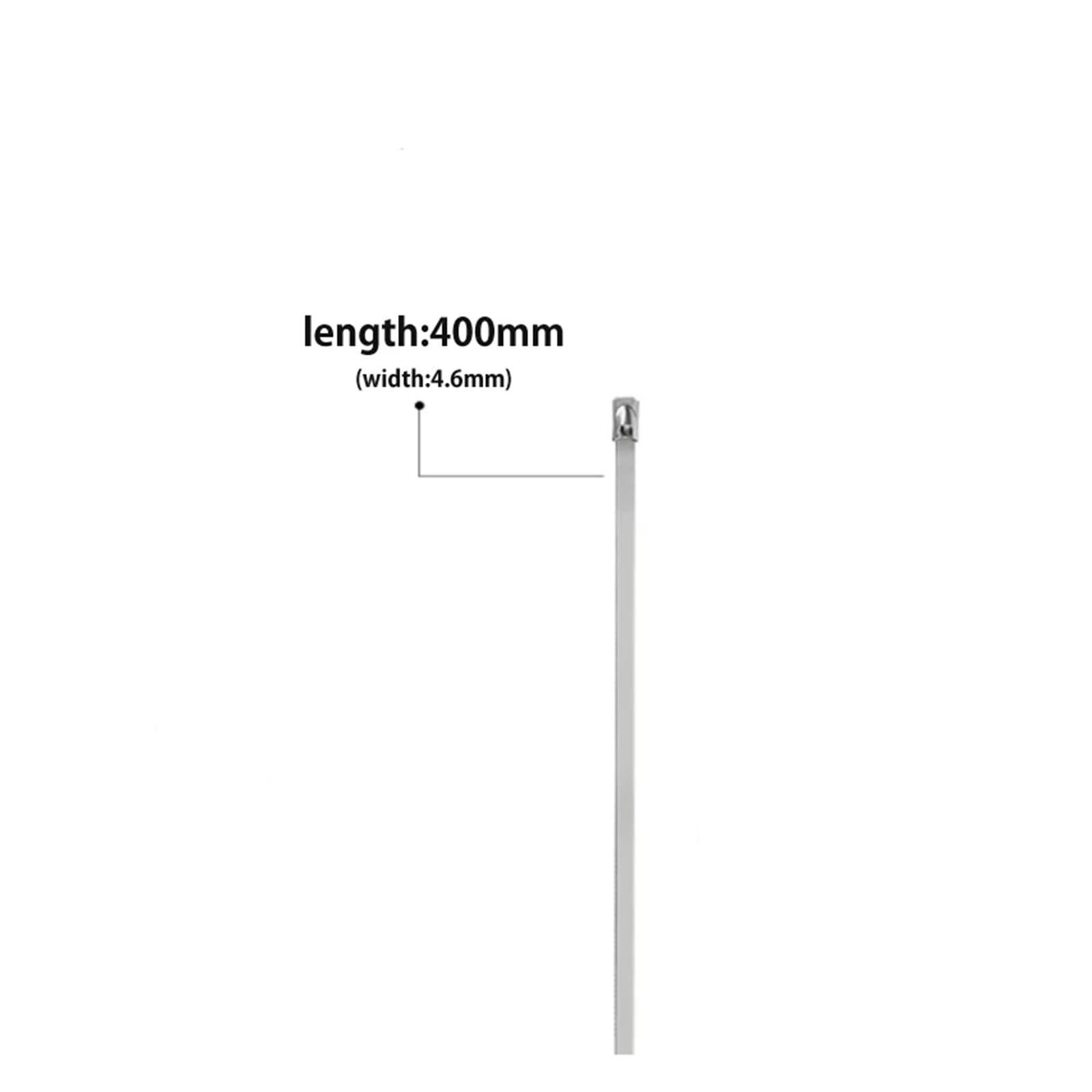 Bridas para Cables 10/25 Piezas 304 Bridas de Metal Acero Inoxidable Envoltura Escape Recubierto Bloqueo Zip-Escape Multifuncional(4.6x400mm 10pcs)