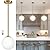 Bagood 6" Globe Pendant Light Gold Mid Century Pendant Light Globe Pendant Lights Kitchen Island Brushed Brass Finished with Milk Glass Lampshade Adjustable Ceiling Light Fixtures for Kitchen