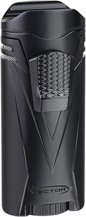 Iron Quad 04 Black Matte Quad Flame Windproof Jet Lighter for Cigars