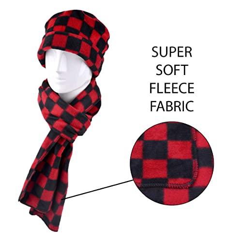 Women's Winter Fleece Winter Set-Polyester Fleece Hat, Gloves, And Scarf Set For Cold Weather #TOP3