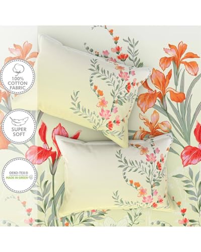 Image of Portico New York Super King Size Flat Bedsheet with 2 Pillow Covers Facets (Multicolor 6)