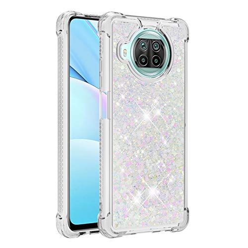 SHYXGLON Funda para Xiaomi Mi 10T Lite Ultra Glitter Liquida Brillante, Xiaomi Mi 10T Lite Ultra Carcasa Transparente Purpurina Silicona Cristal Bumper Bling Arena Movediza Case Cover (Oro Rosa) Cover