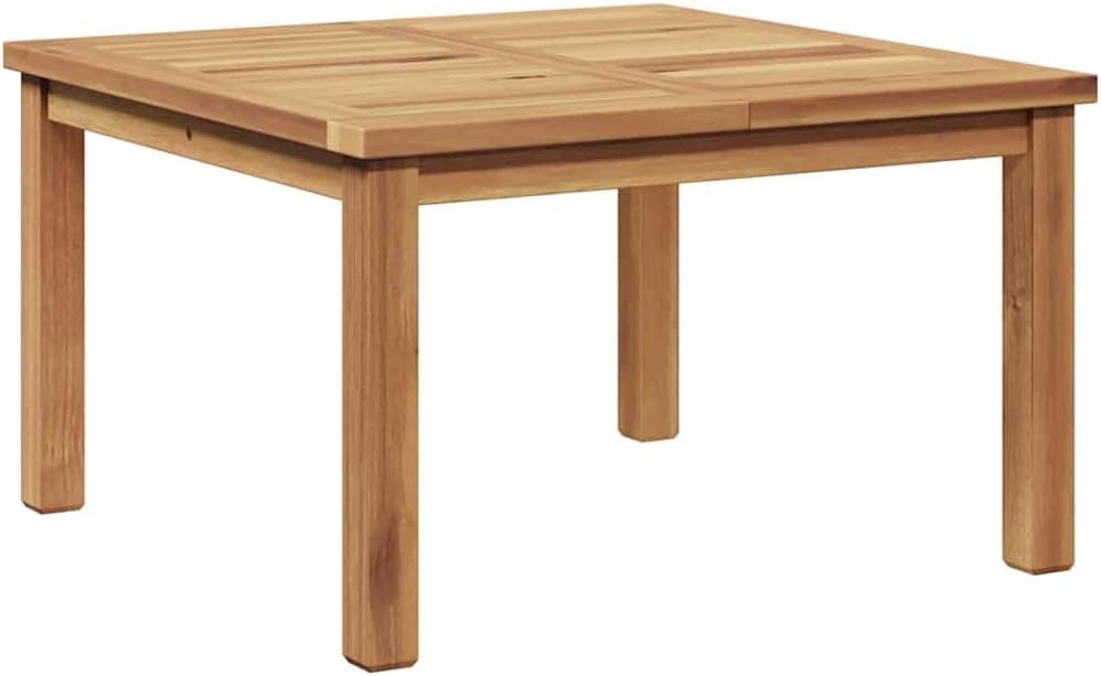 Solid Teak Wood Coffee Table, 23.62-Inch Square Outdoor Patio Low Table, Minimalist Garden Side Table for Deck, Balcony, Backyard, and Living Room Furniture