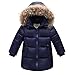 Produktbild Free Fisher Kinder Jungen/Mädchen Winterjacke Daunenjacke mit Fellkapuze, Schwarzblau, Gr. 122/128( Herstellergröße: 130)
