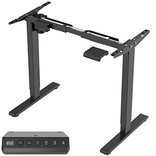 Tablakala Escritorio Elevable 1 Motor, Negro, Sin Tablero (Solo Patas), Ajustable en Altura 71 a 121cm, Mesa Escritorio Elevable, Standing Desk, Mesa Elevable Secretaria