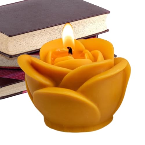 Velas con forma de flor, vela con forma de flor de rosa, velas de aromaterapia con forma de rosa, vela de rosa, vela perfumada de cera de soja de larga duración para decoración del hogar