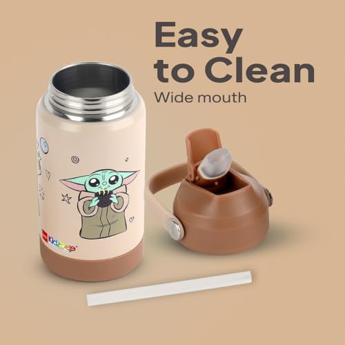 Image of CELLO Kidzbee Gen Alpha Stainless Steel Kids Flask Water Bottle 370 ml | 3D Gorgu Touch & Feel Design, Leakproof Lightweight Easy to Carry Hot and Cold Kids Flask Water Bottle for School & Travel