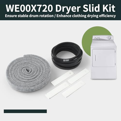 Guías deslizantes de tambor WE03X37318 y kit WE00X720 para reparar secadora GE 3