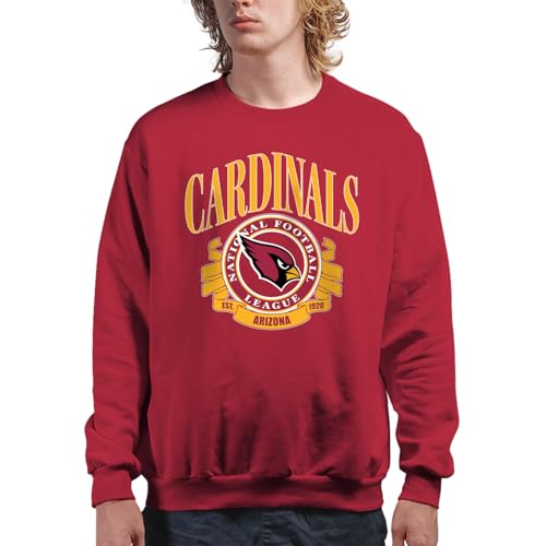 Junk Food NFL - Arizona Cardinals - Prep - Officially Licensed Adult Pullover Fleece Crew Neck for Men and Women