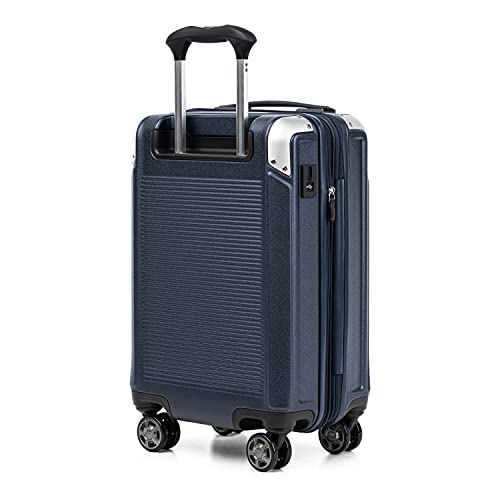 Image of Travelpro Platinum Elite Hardside Expandable Carry on Luggage, 8 Wheel Spinner, TSA Lock, Hard Shell Polycarbonate Suitcase, True Navy Blue, Compact Carry on 20-Inch