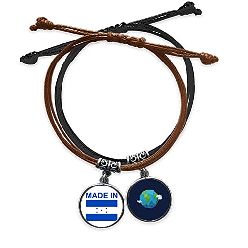 Pulsera de Honduras cuerda cuero cadena de mano artesanal