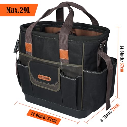 WELKINLAND 50-Pocket Electrician Tool Tote, 14" Waxed-Canvas HVAC Tool Bag by WELKINLAND - Image 7