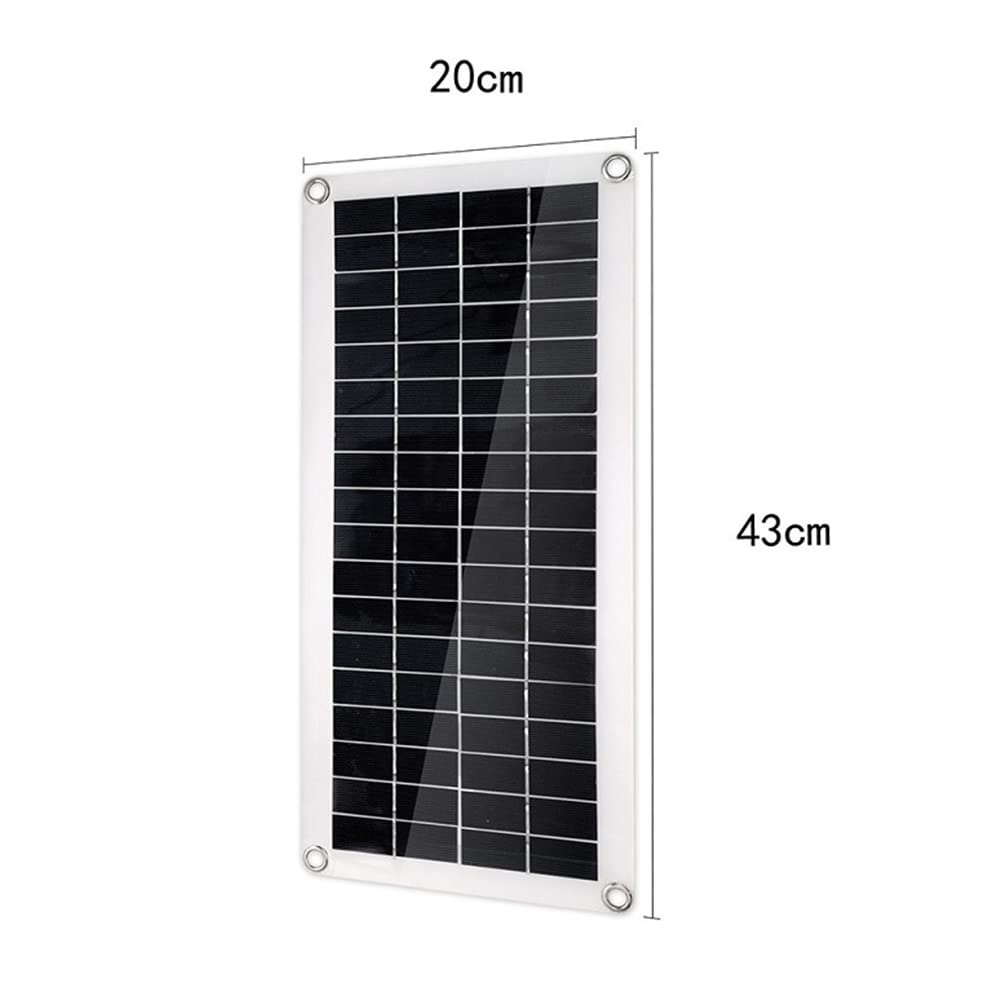 Kit de panel solar, kit completo de panel solar, módulo fotovoltaico monocristalino de 50 W y 18 V, cargador de batería for RV, barco, cabina, furgoneta, coche, superficies irregulares, con controlado