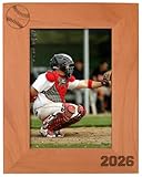 Personalized Gifts Sports Frame 5x7 Baseball Frame 2026 Baseball Photo Frame Wood Engraved 5x7 Portrait Picture Frame