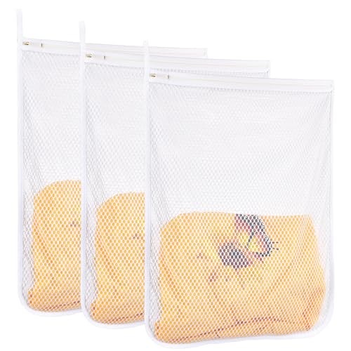 Image of 3 pcs Durable Honeycomb Mesh Laundry Bags for Delicates 16" x 19" (3 Large)