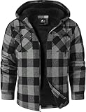 GEEK LIGHTING Men's Flannel Shirts Jacket Sherpa Lined Fleece Plaid Hoodie Long Sleeve Winter Warm Coat