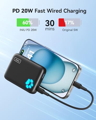 Iniu BI-B43 For Magsafe Portable Charger, Small 10000Mah 20W Pd Magnetic Power Bank, Usb C In&Out Wireless Battery Pack Phone Charger thumb #4