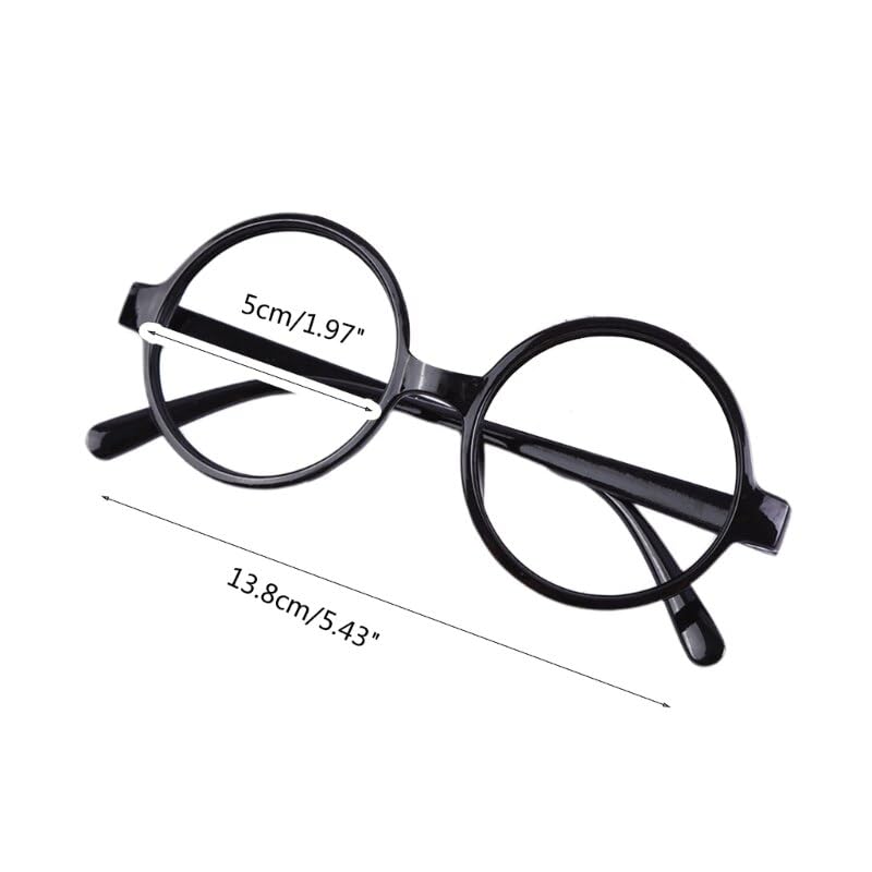 PartyToko The Retro Decorative Round Frame Unisex Glasses(Black) 1pcs 2