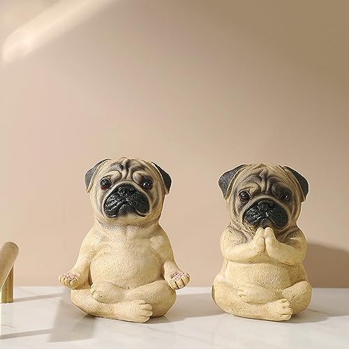 Pack 2 Figuras Decorativas Yoga Pug Brown miniatura 3