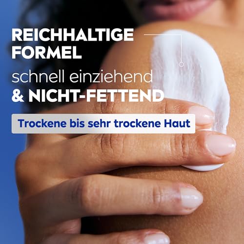 NIVEA Reichhaltige Body Milk, intensiv pflegende Körpercreme mit purem Hyaluron, Mandelöl und Tiefenpflege Serum, Lotion für trockene Haut (625 ml) – Bild 6
