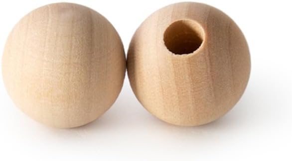 500 Pcs, Wooden Toy Parts Wood Ball Dowel Cap 3/4" Ball with 1/4" Hole