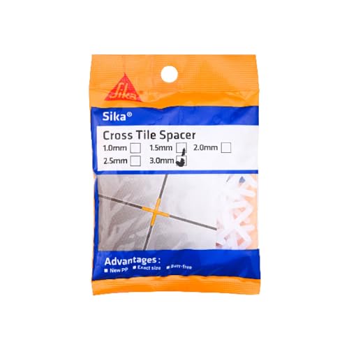 Image of SIKA - Spacer for Tile - SikaCross Tile Spacer 3.0mm - Spacer Used for Floor and Wall Tile - Width of 3.0mm - Easy to use - Improve Tile Installation Speed