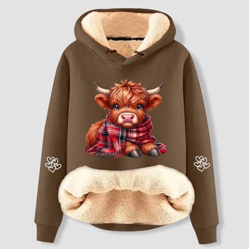 Sweat à adorable imprimé vache pull à capuche tendance et original - 2