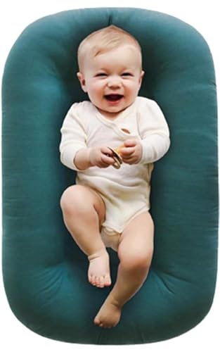 Image of Cotton Baby Lounger Cover for Newborn, Baby Lounger, Baby Nest Lounger 0-24 Months Baby (Green,93x45cm/36.6x17.7in)